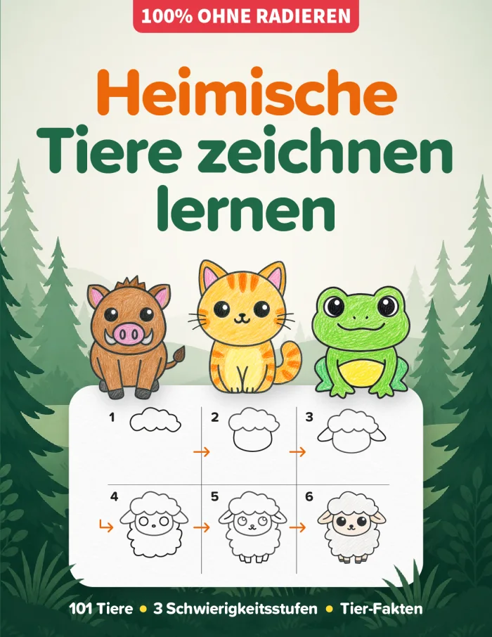 Buchcover „Heimische Tiere zeichnen lernen“